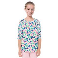 Pop Triangles Kids  Quarter Sleeve Raglan Tee