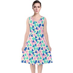 Pop Triangles V-neck Midi Sleeveless Dress  by ConteMonfrey