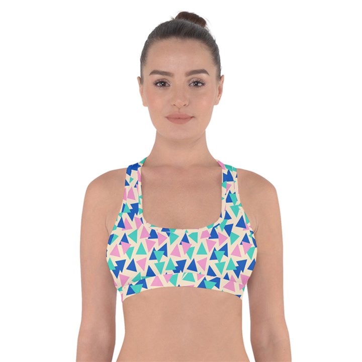 Pop Triangles Cross Back Sports Bra