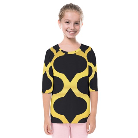 Seamless Gold Pattern Kids  Quarter Sleeve Raglan Tee by Amaryn4rt