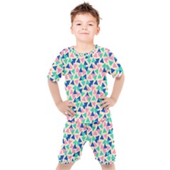 Pop Triangles Kids  Tee And Shorts Set by ConteMonfrey