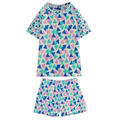 Pop Triangles Kids  Swim Tee And Shorts Set by ConteMonfrey