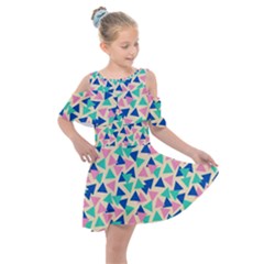 Pop Triangles Kids  Shoulder Cutout Chiffon Dress by ConteMonfrey