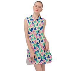 Pop Triangles Sleeveless Shirt Dress by ConteMonfrey