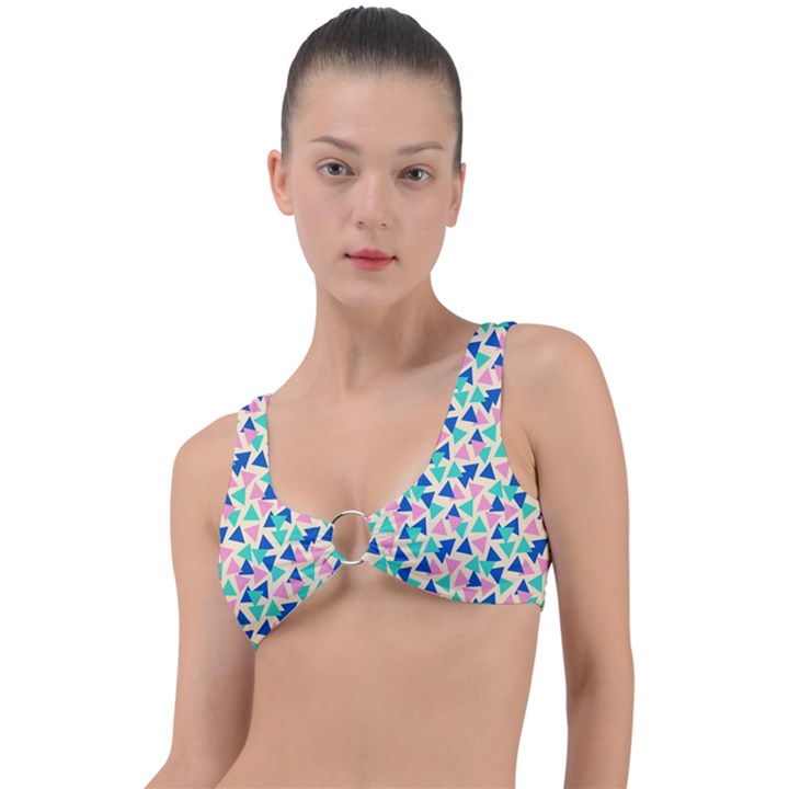 Pop Triangles Ring Detail Bikini Top