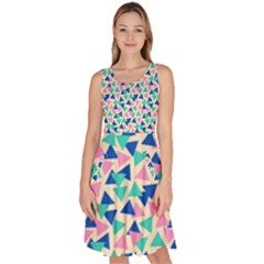 Pop Triangles Knee Length Skater Dress With Pockets by ConteMonfrey