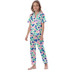 Pop Triangles Kids  Satin Short Sleeve Pajamas Set by ConteMonfrey