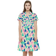 Pop Triangles Short Sleeve Waist Detail Dress by ConteMonfrey