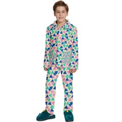 Pop Triangles Kids  Long Sleeve Velvet Pajamas Set by ConteMonfrey