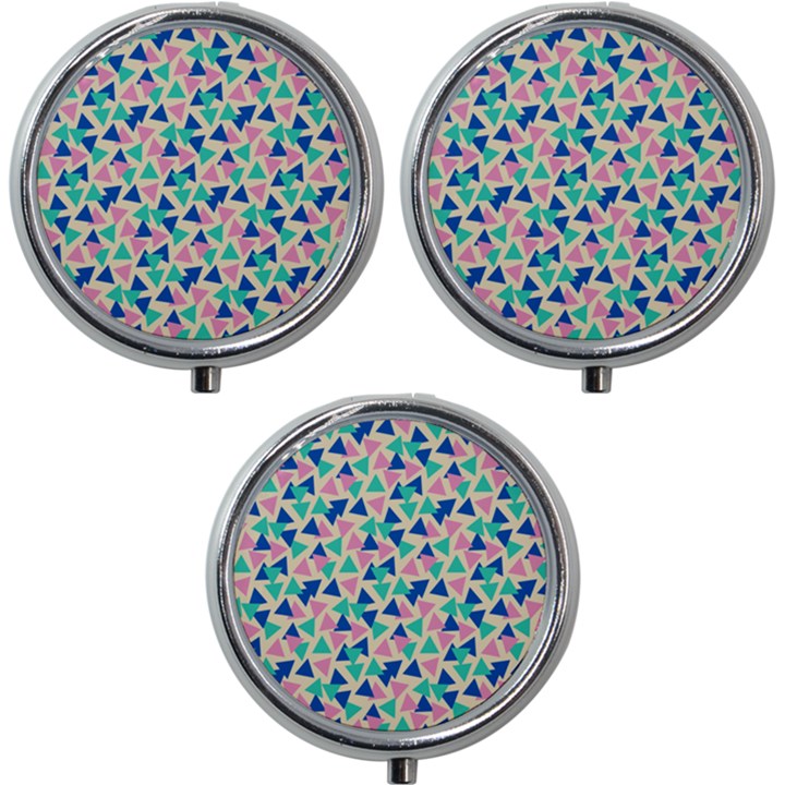 Pop Triangles Mini Round Pill Box (Pack of 3)