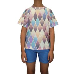 Abstract Colorful Diamond Background Tile Kids  Short Sleeve Swimwear by Amaryn4rt