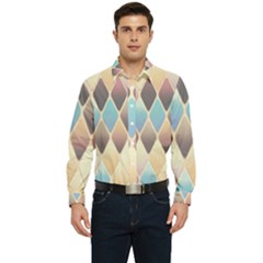 Abstract Colorful Diamond Background Tile Men s Long Sleeve  Shirt by Amaryn4rt