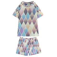 Abstract Colorful Diamond Background Tile Kids  Swim Tee And Shorts Set by Amaryn4rt