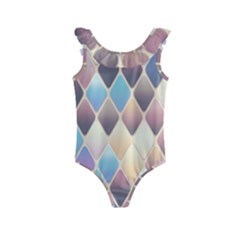 Abstract Colorful Diamond Background Tile Kids  Frill Swimsuit by Amaryn4rt