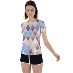 Abstract Colorful Diamond Background Tile Back Circle Cutout Sports Tee by Amaryn4rt