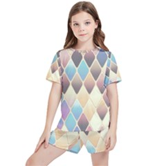 Abstract Colorful Diamond Background Tile Kids  Tee And Sports Shorts Set by Amaryn4rt