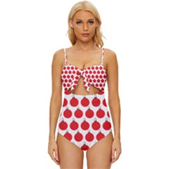 Christmas Baubles Bauble Holidays Knot Front One-piece Swimsuit