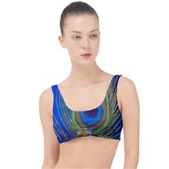 Blue Peacock Feather The Little Details Bikini Top