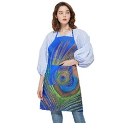 Blue Peacock Feather Pocket Apron by Amaryn4rt