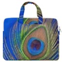 Blue Peacock Feather MacBook Pro 13  Double Pocket Laptop Bag View1