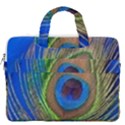 Blue Peacock Feather MacBook Pro 13  Double Pocket Laptop Bag View2