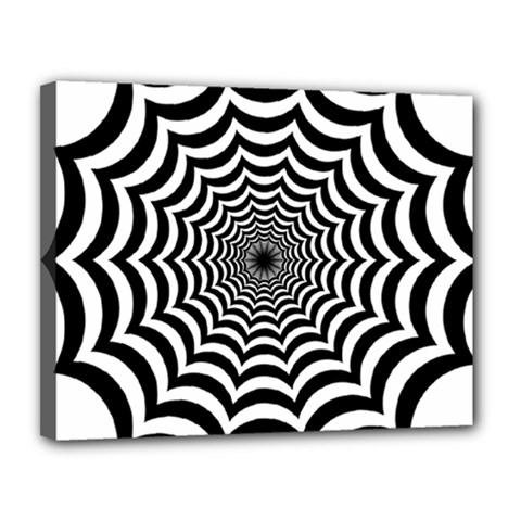 Spider Web Hypnotic Canvas 14  X 11  (stretched) by Amaryn4rt