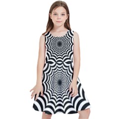 Spider Web Hypnotic Kids  Skater Dress by Amaryn4rt