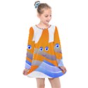 Beach Sea Shell Swimming Kids  Long Sleeve Dress View1