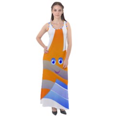 Beach Sea Shell Swimming Sleeveless Velour Maxi Dress by Amaryn4rt