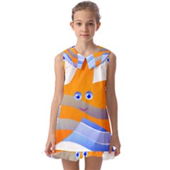 Beach Sea Shell Swimming Kids  Pilgrim Collar Ruffle Hem Dress by Amaryn4rt