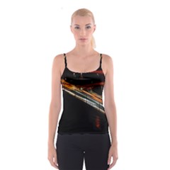 Highway Night Lighthouse Car Fast Spaghetti Strap Top by Amaryn4rt