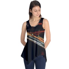 Highway Night Lighthouse Car Fast Sleeveless Tunic by Amaryn4rt