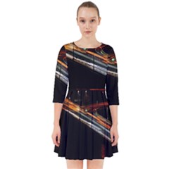 Highway Night Lighthouse Car Fast Smock Dress by Amaryn4rt