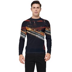 Highway Night Lighthouse Car Fast Men s Long Sleeve Rash Guard by Amaryn4rt