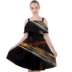 Highway Night Lighthouse Car Fast Cut Out Shoulders Chiffon Dress by Amaryn4rt