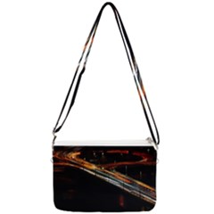 Highway Night Lighthouse Car Fast Double Gusset Crossbody Bag by Amaryn4rt