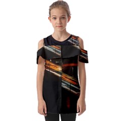 Highway Night Lighthouse Car Fast Fold Over Open Sleeve Top by Amaryn4rt