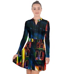 Architecture City Homes Window Long Sleeve Panel Dress by Amaryn4rt