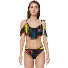 Architecture City Homes Window Ruffle Edge Tie Up Bikini Set	 by Amaryn4rt