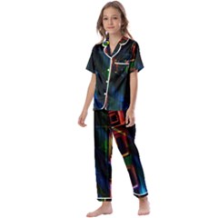 Architecture City Homes Window Kids  Satin Short Sleeve Pajamas Set by Amaryn4rt