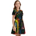 Architecture City Homes Window Kids  Bow Tie Puff Sleeve Dress View2