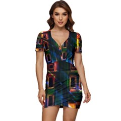 Architecture City Homes Window Low Cut Cap Sleeve Mini Dress by Amaryn4rt