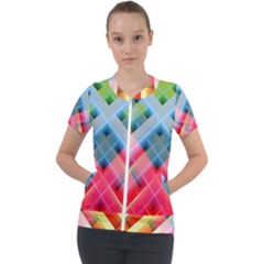 Graphics Colorful Colors Wallpaper Graphic Design Short Sleeve Zip Up Jacket by Amaryn4rt