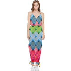 Graphics Colorful Colors Wallpaper Graphic Design Sleeveless Tie Ankle Chiffon Jumpsuit by Amaryn4rt