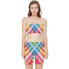 Graphics Colorful Colors Wallpaper Graphic Design Stretch Shorts And Tube Top Set by Amaryn4rt