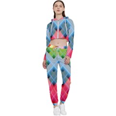 Graphics Colorful Colors Wallpaper Graphic Design Cropped Zip Up Lounge Set by Amaryn4rt