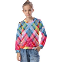 Graphics Colorful Colors Wallpaper Graphic Design Kids  Long Sleeve Tee With Frill 