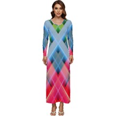 Graphics Colorful Colors Wallpaper Graphic Design Long Sleeve Longline Maxi Dress by Amaryn4rt