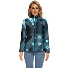 A Completely Seamless Background Design Circuitry Women s Puffer Bubble Jacket Coat by Amaryn4rt