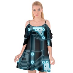 A Completely Seamless Background Design Circuitry Cutout Spaghetti Strap Chiffon Dress by Amaryn4rt